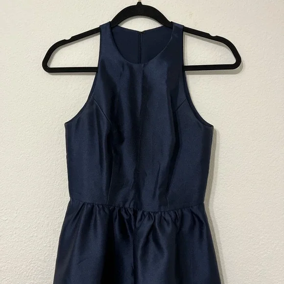Alfred Sung Navy Formal Dress Size 0 Sleeveless A-Line Bridesmaid Wedding Guest - Picture 3 of 7